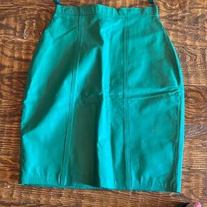 Leather green skirt